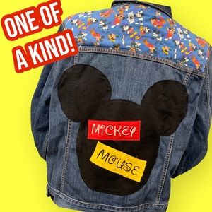 Disney Mickey Mouse Upcycled Denim Jacket